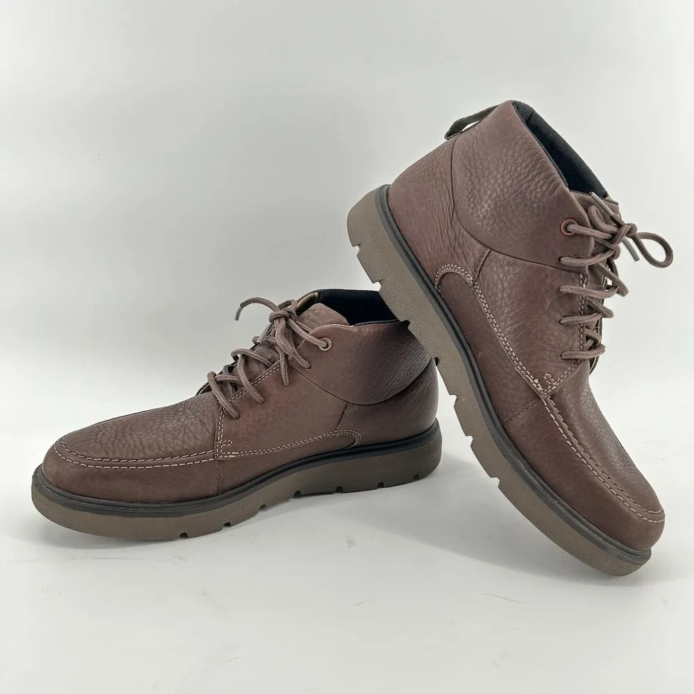 Clarks Unstructured Gore Tex Chukka Boots Mens 11W Brown‎ Leather NEW